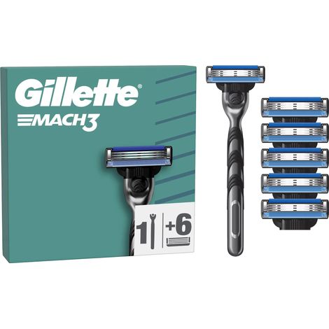 Gillette Mach3 Systemklingen 6er + Handstück Ersatzklingen