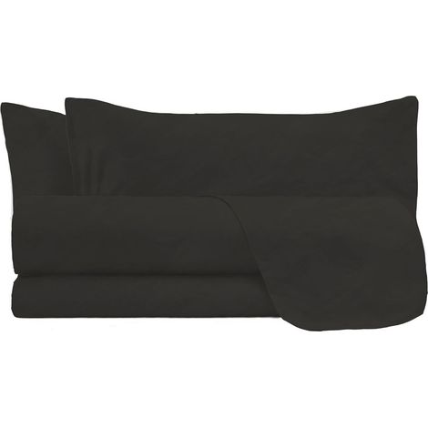 Set Lenzuola Matrimoniale Sopra Sotto e 2 Federe Linea Water Washed Marrone