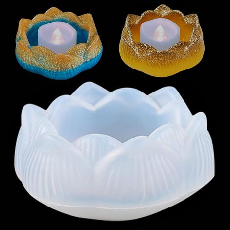 Moule en résine époxy, moule en silicone pour résine de moulage pour porte-bougie Savon DIY Plateau Fleur Pot à bijoux Plateau de rangement Moule à assiette Outils Décoration de la maison (1/5)
