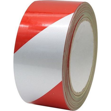 Autocollants de sol de bande d'avertissement réfléchissante rouge et blanche bande d'avertissement rouge et blanche imperméable bandes réfléchissantes de signe de sécurité (1/5)