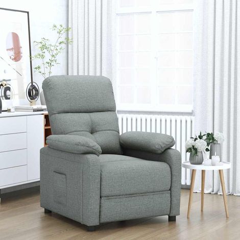 vidaXL Sillón reclinable de tela gris oscuro (1/5)