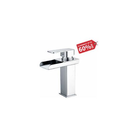 VURAHOME - Robinet cascade robinet de bassin de salle de bain avec vanne en céramique silencieuse eau chaude froide robinet de bassin en laiton chromé (1/4)