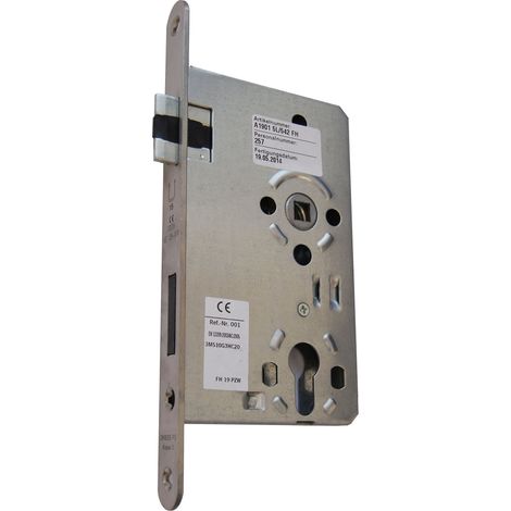 Alpertec lucchetto oggetto innesto lucchetto DIN destra per porta antincendio pz in acciaio inox opaco, ghiera 20 mm, rotondo, quadrato 9 mm, 36053290