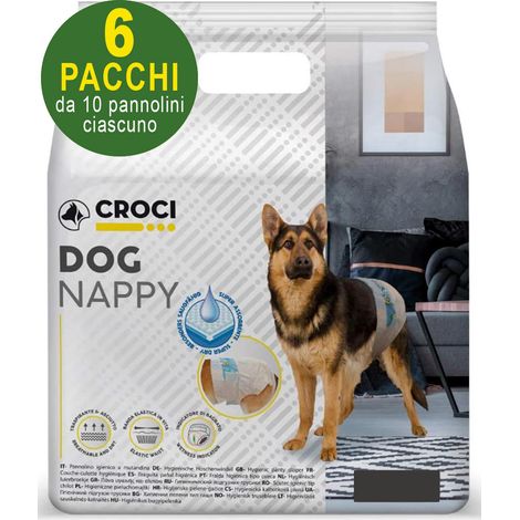 60 Couches hygiéniques pour chiens XL 36-53 cm - 6 paquets de 10 chacune