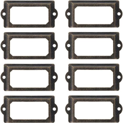 30 porte-étiquettes antiques pour meubles, tiroirs et armoires.-7X3.3cm (1/3)