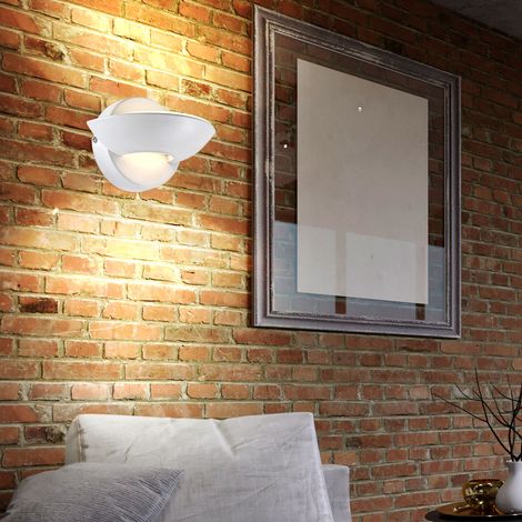 Applique murale à éclairage indirect LED blanc demi-cercle, éclairage UP DOWN, 2x LED 1x 3W 1x4,5W blanc chaud, HxL 16,5x11 cm (1/4)
