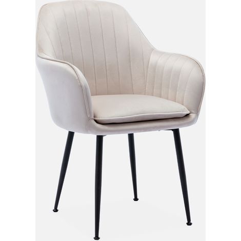 Sillón de terciopelo con patas de metal (1/5)