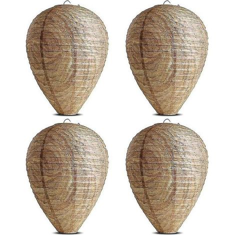Leurre de nid de guêpes 4 pièces – En papier non toxique – Dissuasion efficace pour frelons et abeilles – Résistant aux intempéries (1/5)