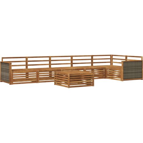 Outdoor Sofa Set 7 pcs Natural Solid Acacia Wood vidaXL (1/5)