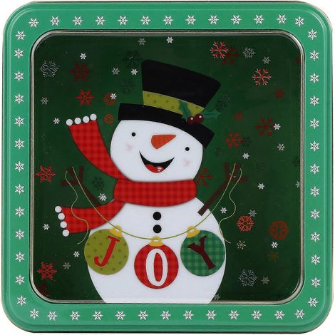 Boîte à bonbons de Noël créative (1 pièce), boîte cadeau en fer-blanc pour emballage de pâtisserie-15X15CM (1/2)