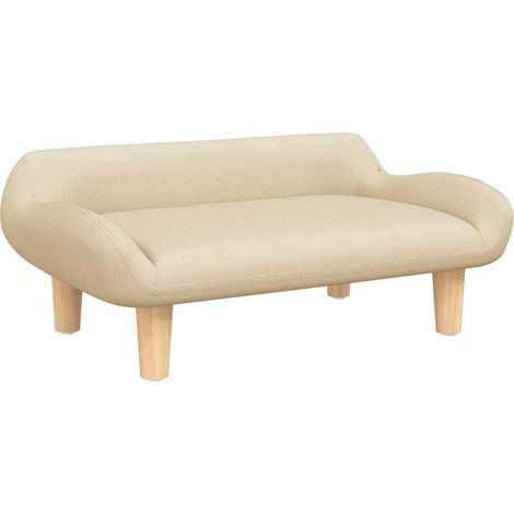 Lit pour chien panier canapé confortable 70 x 40 x 24 cm tissu crème