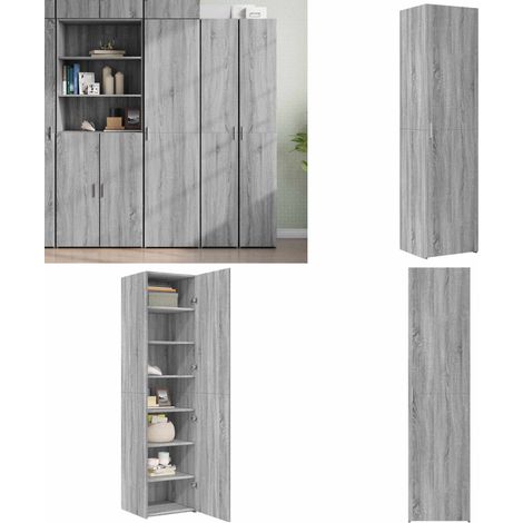 Highboard Grau Sonoma 45x42,5x185 cm Holzwerkstoff - Hochschrank - Holzwerkstoff (1/5)