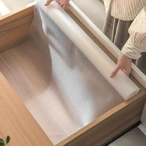 Revêtements antidérapants et non adhésifs en EVA transparent pour étagères et tiroirs de réfrigérateur, placards de cuisine et étagères de rangement (1/5)