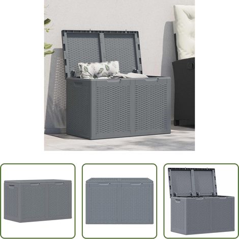 Gartentruhe - Gartenbox Grau PP Rattan 180 L (1/5)
