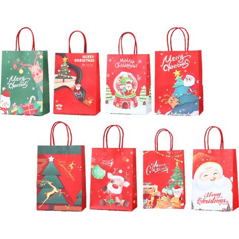 Lot de 16 sacs cadeau mariage en papier 2 dimensions 8 motifs polyvalents pour fête et anniversaire (1/4)
