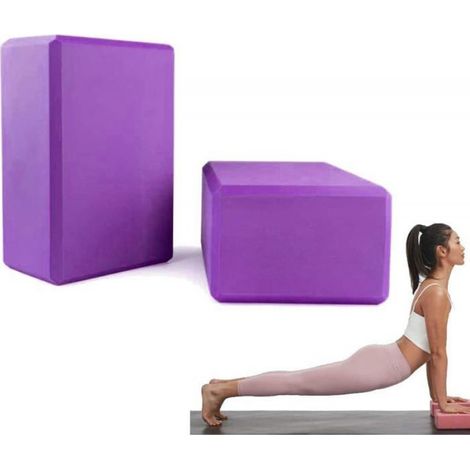 Lot de 2 blocs de yoga en mousse EVA antidérapante haute densité, adaptés au yoga, au Pilates, au sport et au fitness (1/4)