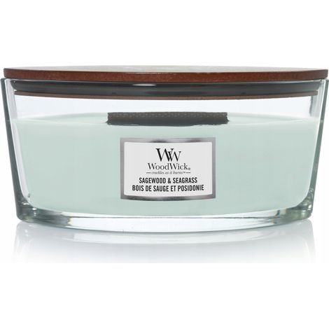 Vela WoodWick de salvia y hierba marina 453,6 g Ellipse (1/4)