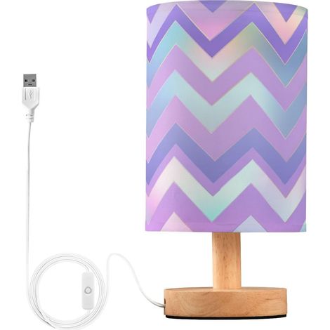 Petite lampe de table violette néon en zigzag pour chambre (1/5)