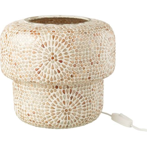 Lampe de table mosaïque en verre beige - beige et blanc (1/4)