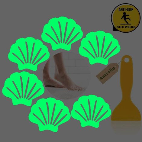 Lot de 20 bandes antidérapantes lumineuses pour baignoire, adhésives autocollantes pour douche, tapis de bain anti-glisse avec raclette, salle de bain, usage humide (1/5)