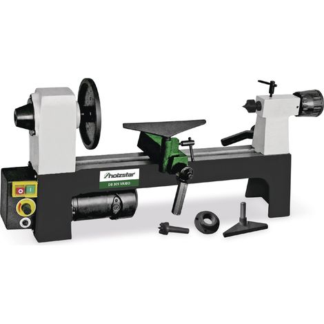 Holzstar – Tour à bois 200 mm diamètre de tournage – Vitesse variable 750-3200 tr/min – Puissance 0,25 kW – Banc en fonte grise