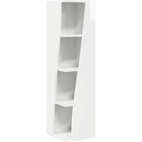 Maison Exclusive - Meuble d'angle Blanc brillant 27,5x27x102cm Bois d'ingénierie (1/5)
