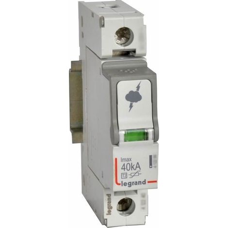 Legrand – Parafoudre T2 basse tension 40kA – 1 Pôle 440V – Protection tableau électrique – Installation en amont du différentiel