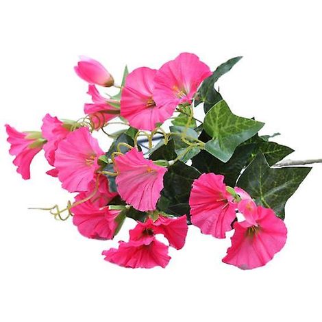 Fleur en soie artificielle aux couleurs vives, résistante à la décoloration, imitation pratique des nervures de feuilles transparentesrose rouge (1/5)