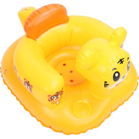 Aufblasbarer Kleinkinderstuhl mit Cartoon-Tiermotiven, hautfreundlich, aus weichem, hochsicherem PVC, mit hoher Rückenlehne, ideal für Schlafzimmer und Badezimmer. (1/5)