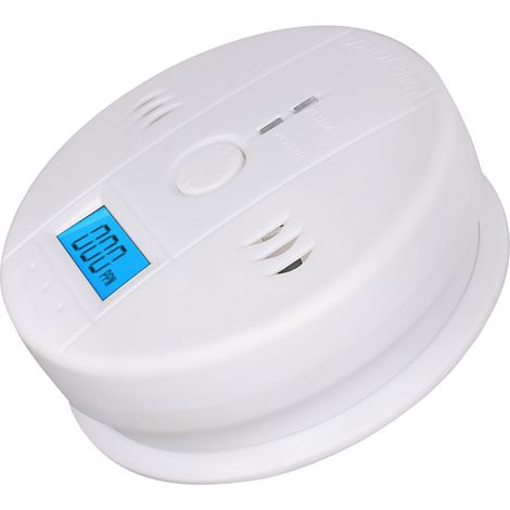 Détecteur de monoxyde de carbone 2 pièces, écran LED bleu rétroéclairé, capteur CO sans fil, alarme 0-999 ppm, sécurité domestique (1/5)