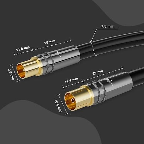 Antenna Cable 30 m White Male to Female IEC Coaxial Coaxial Cable TV Radio DVB-T/T2 DVB-C DAB (1/4)