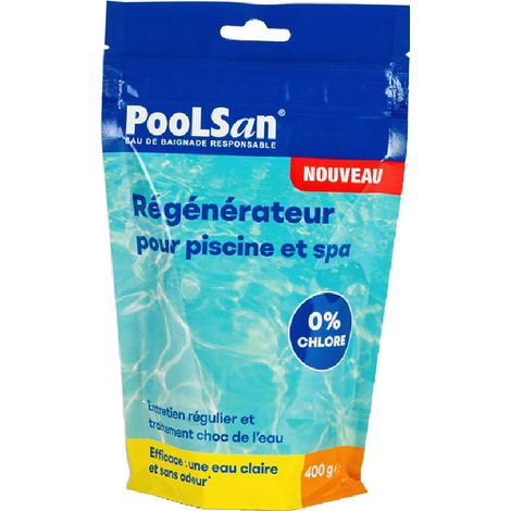 Régénérateur clarifiant piscine 400g – Désinfectant oxygène actif – Éclaircit l'eau verte – Traitement ultra efficace – Poolsan