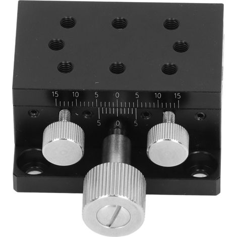Table de translation linéaire X manuelle précise 50x30mm avec échelle, plateau coulissant pour instrument de mesure, contrôle rotatif par engrenage (1/5)