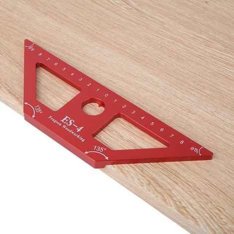 Règle de travail du bois en alliage d'aluminium ES-4, outil de mesure manuel pour la quincaillerie (1/5)