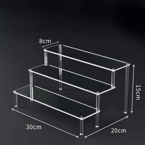 (D5208-3008-3T) Présentoirs en acrylique transparents pour figurines en argile, présentoir à desserts, présentoir à parfums, vitrine W-10 (1/5)