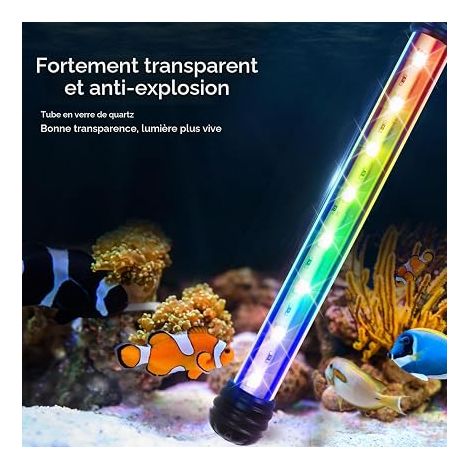 LED Aquarium Lamp, RGB Multicolor Aquarium Light, Waterproof LED Lighting Light (1.5w 20cm, RGB) (1/4)