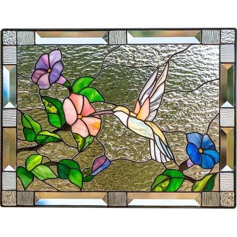 Panneau de Vitrail Cardinal à Suspendre pour Décoration Murale en Verre (1/5)