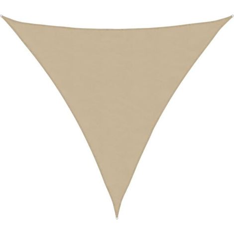 Voile de parasol tissu oxford triangulaire 5 x 5 x 5 m beige - Toile de rechange pour parasol de jardin protection UV (1/5)