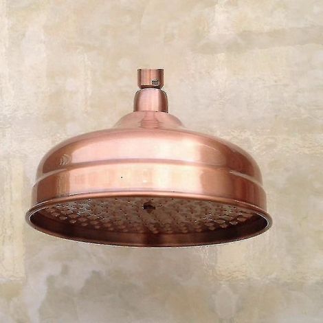 Runder Duschkopf aus antikrot verkupfertem Messing, 2,5 cm: elegante Badezimmerdekoration – AquaForge