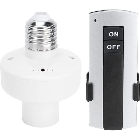 Fassung mit Fernbedienung zum Ein- und Ausschalten einer Glühbirne, E27-Lampenfassungsadapter, kabelloses Schalterset, Weihnachtsgeschenk für Eltern, Freunde und Senioren (Batterie nicht enthalten), A (1/5)