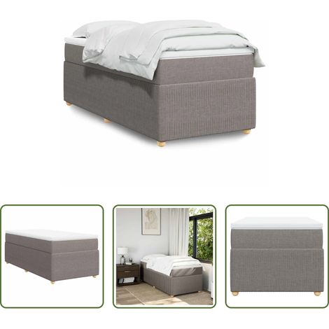 vidaXL Taschenfederkern -  Boxspringbett mit Matratze Taupe 80x200 cm Stoff (1/5)