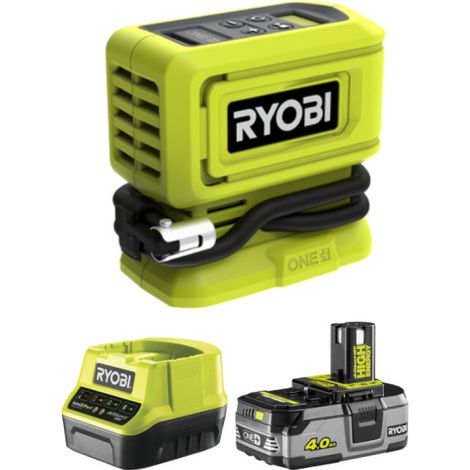 Pacchetto compressore RYOBI 18V - 11 bar - 1 batteria 4.0Ah - 1 caricatore