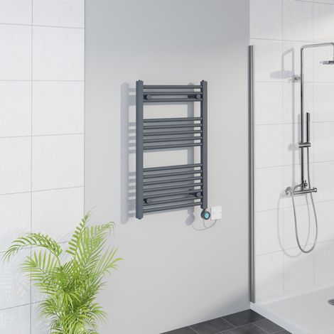 WiFi Thermostatic Straight Towel Rail Timer Sand Grey 800x500