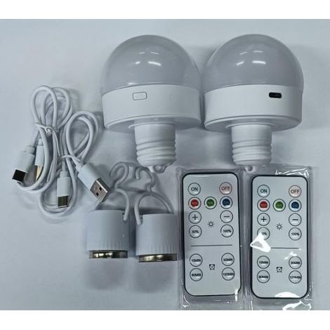 Ampoule Rechargeable,Ampoules à Piles E27 Avec Base MagnéTique Amovible,TéLéCommande Et Minuterie Pour Lampes Non CâBléEs,Lampes De Table,Lampes De Chevet,Lot De 2