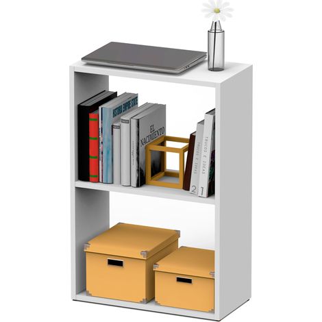 Briebe Nova Estantería Almacenaje Libros, Muebles Salón Oficina Modernos, Librería 75x50x24,5cm Habitación  Blanco