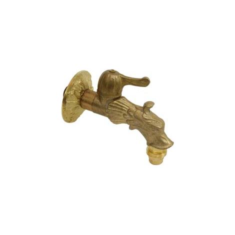 RUBINETTO ARTISTICO IN OTTONE A LEVA ORO ANTICATO attacco M 1/2'    AGLAIA