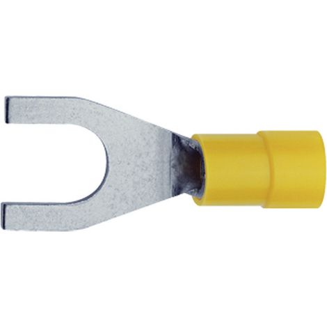 Klauke 650C5 Cosse à fourche 4 mm² 6 mm² Ø du trou=5.3 mm partiellement isolé jaune 1 pc(s)