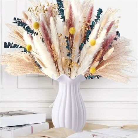 Bouquet de fleurs séchées pampa 115 pièces – Longueur 45 cm – Décoration bohème pour maison, mariage, chambre, vacances (1/5)