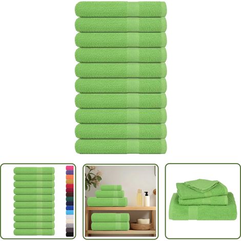 vidaXL Saunatücher 10 Stk. Apfelgrün 80x200 cm 360 g/m² 100% Baumwolle (1/5)