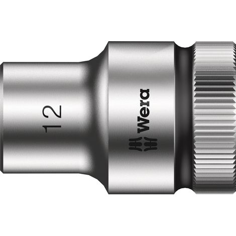 Douille WERA 1/2", 6 pans, court, SW 12 longueur 37mm (1/4)